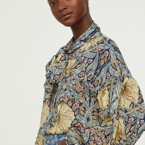 Morris & Co X H&M Floral Patterned Swiss Dot Blouse - Size 6 - Perfect Condition